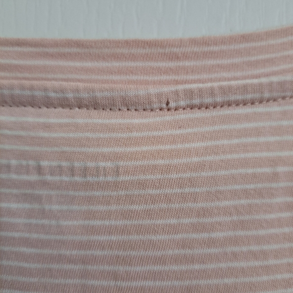 Eileen Fisher Pink White Stripes Short Sleeve Tee sz XL - Picture 3 of 4